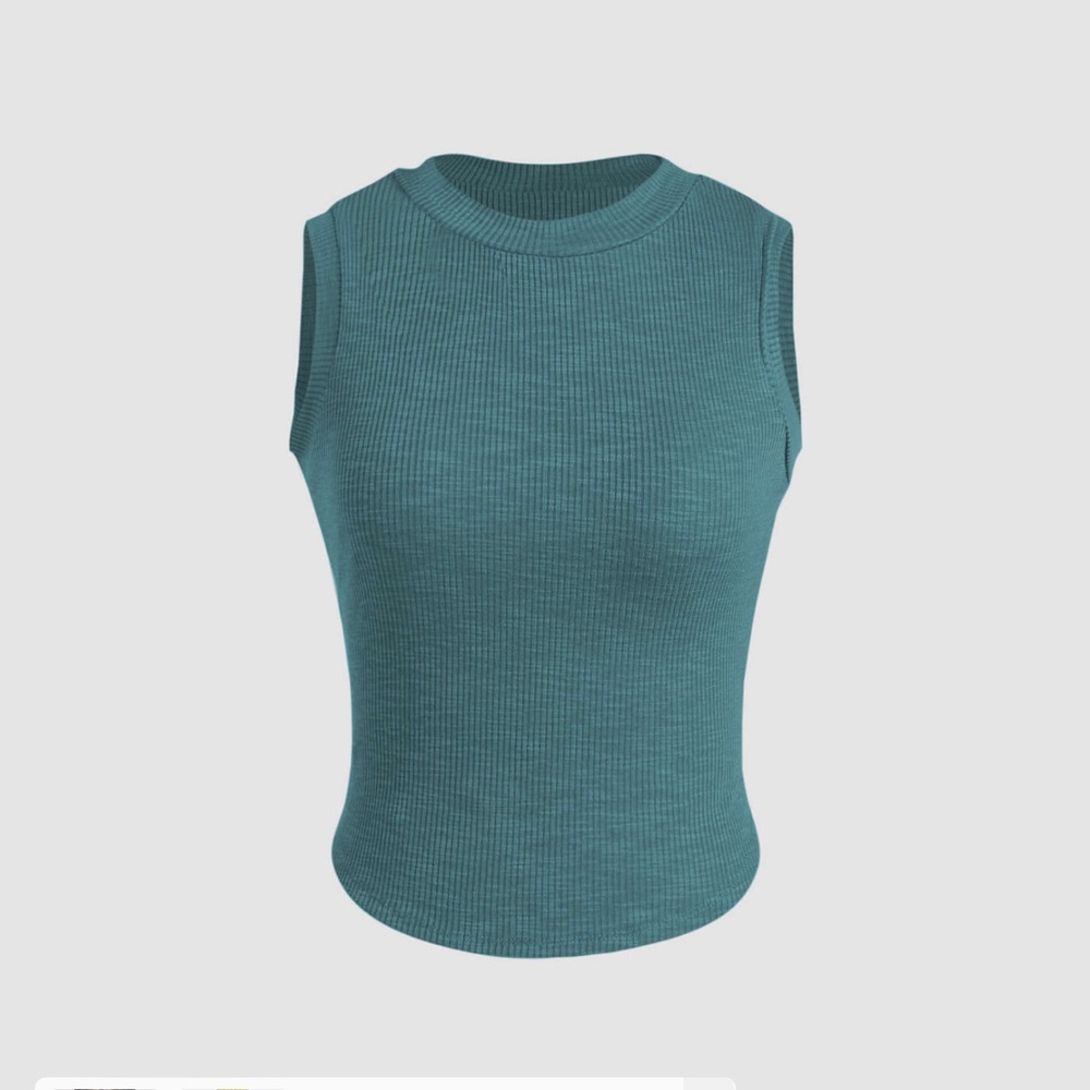 NWT new Cider women's teal aqua ribbed tank top size 0 / XS